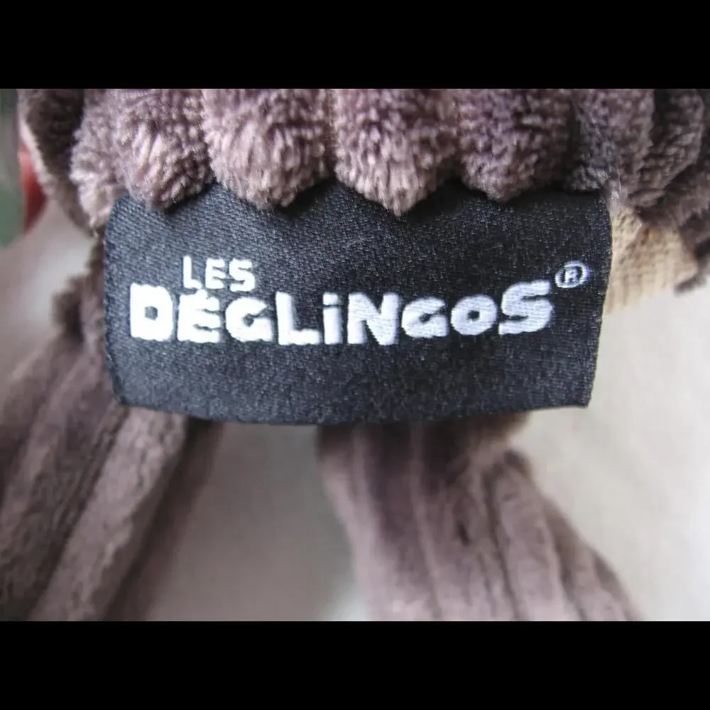 Les Deglingos‎ Marmoset Monkey Plush Lovey Toy Ribbed Gray Corduroy 13